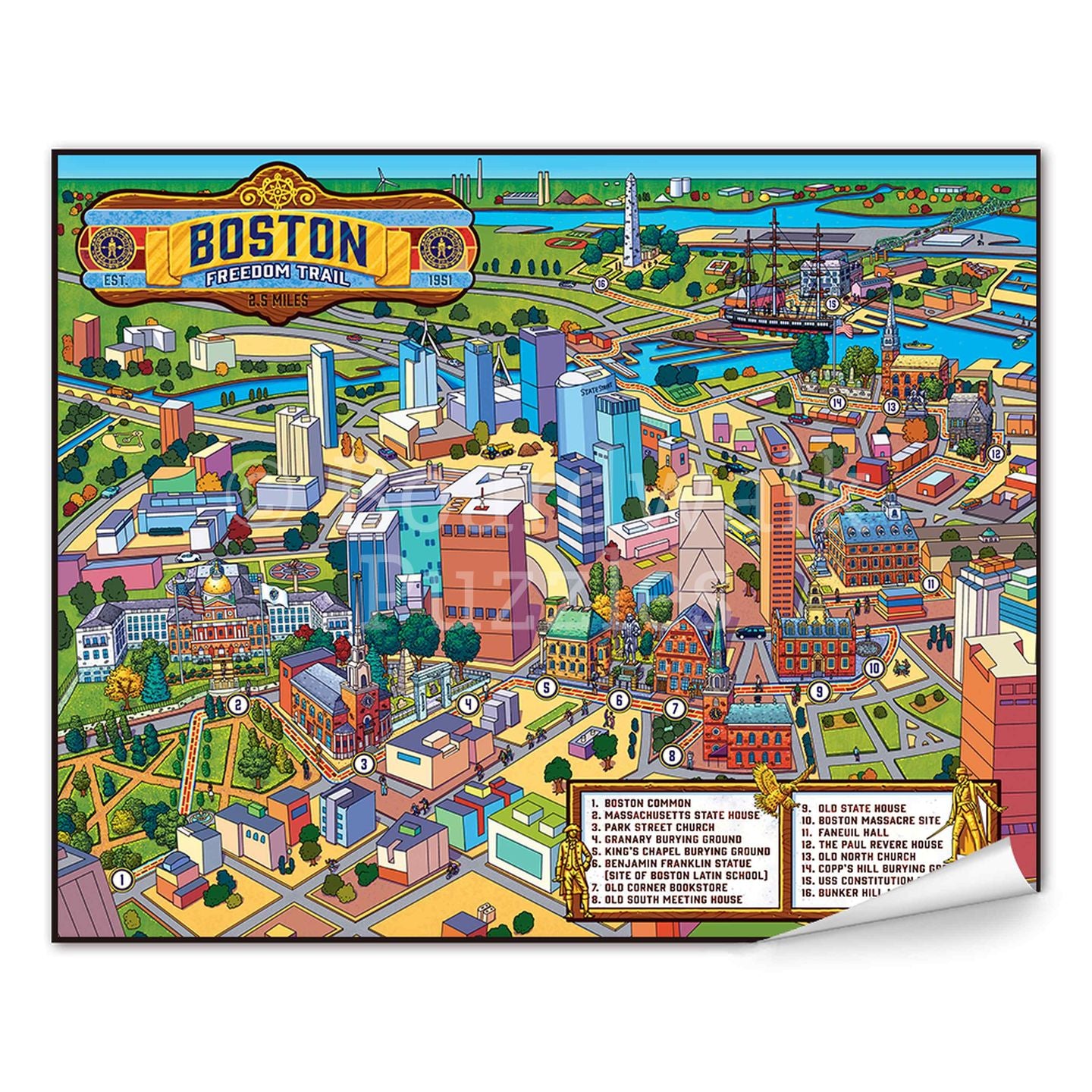 Boston Freedom Trail Fine Art Prints | Boardwalk Puzzle Company