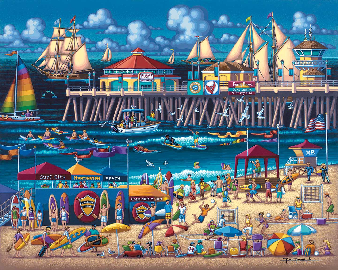 Huntington Beach - Fine Art | Dowdle Folk Art