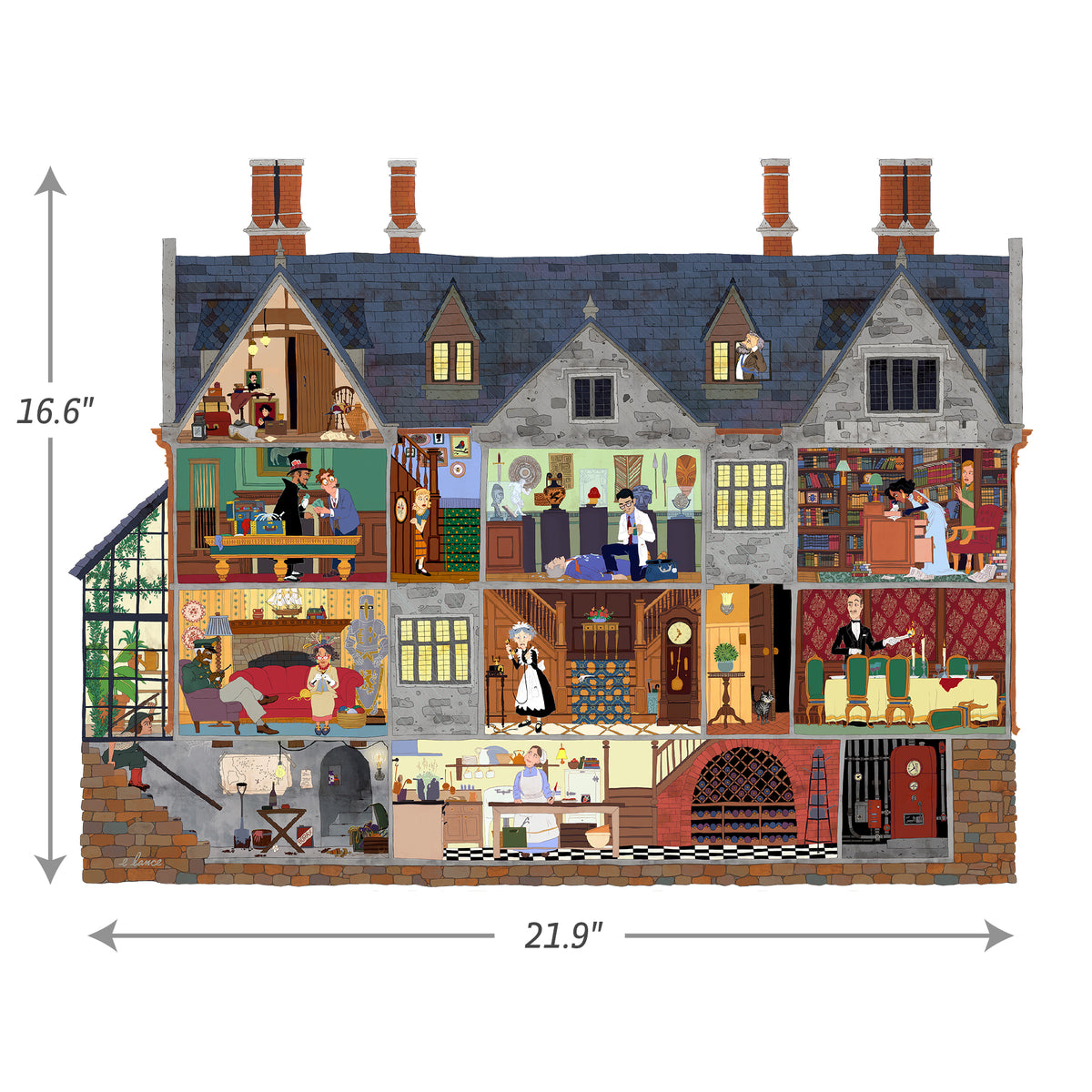 Murder at Blackhorn Manor | Luxury Wood Puzzle - Jumbo Size