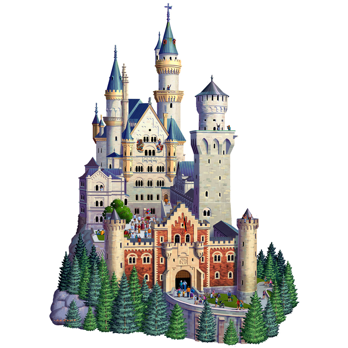Neuschwanstein Castle | Luxury Wood Puzzle - Jumbo Size