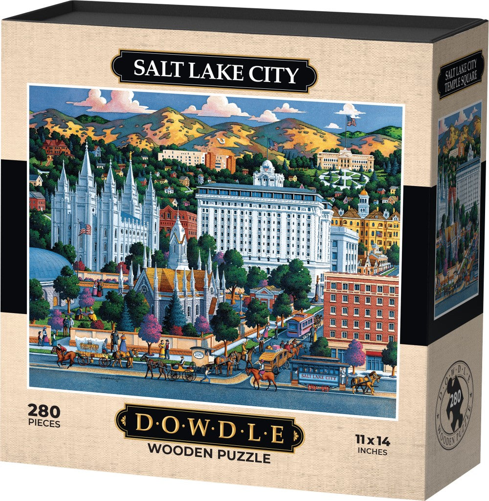 Salt Lake City - Wooden Puzzle / Dowdle Folk Art