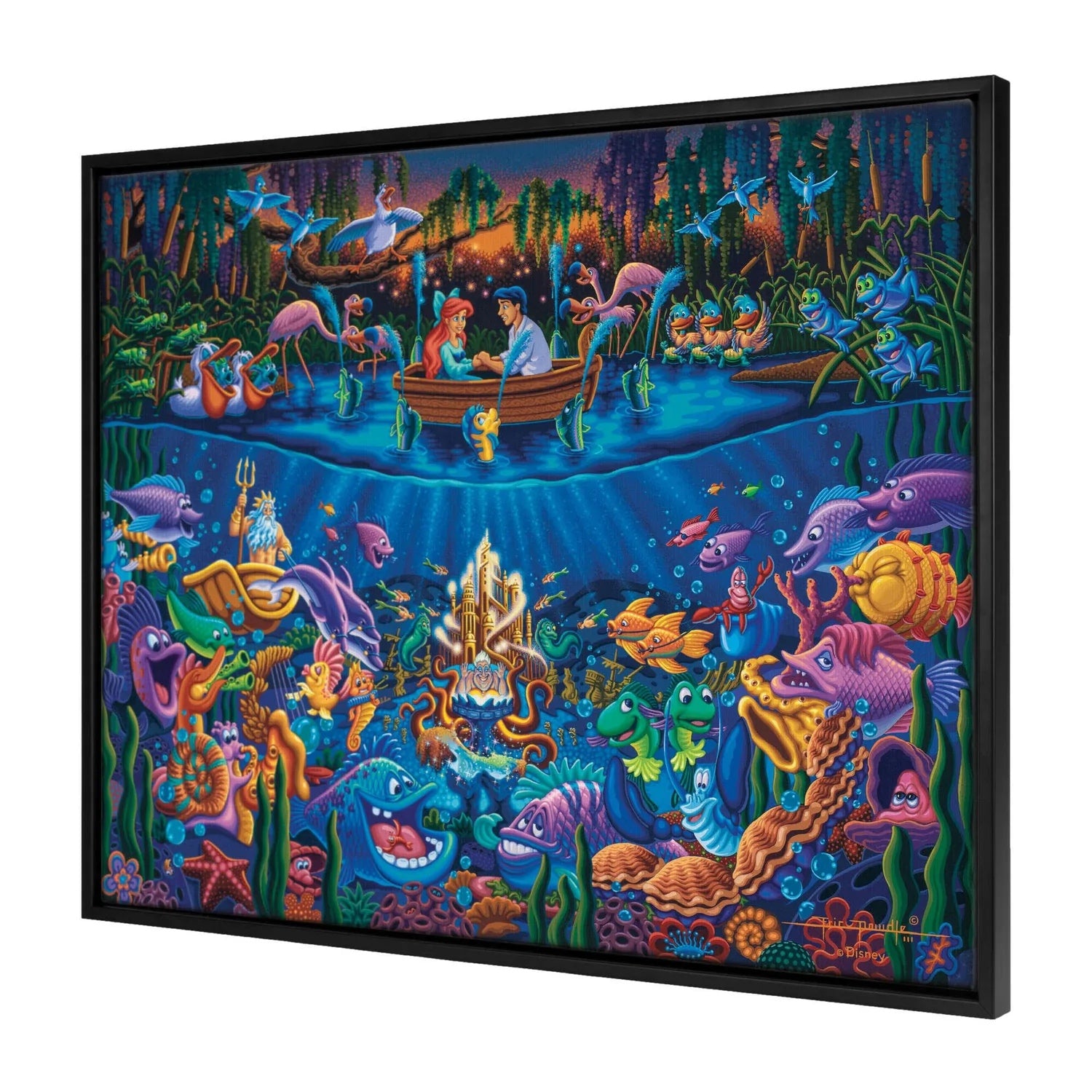 The Little Mermaid - Part of Your World – 30" x 37" Canvas Wall Murals (Onyx Black Frame)