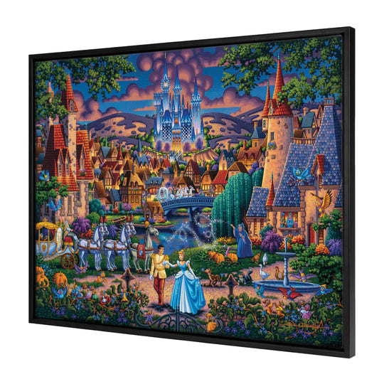 Cinderella's Enchanted Evening – 30" x 37" Canvas Wall Murals (Onyx Black Frame)