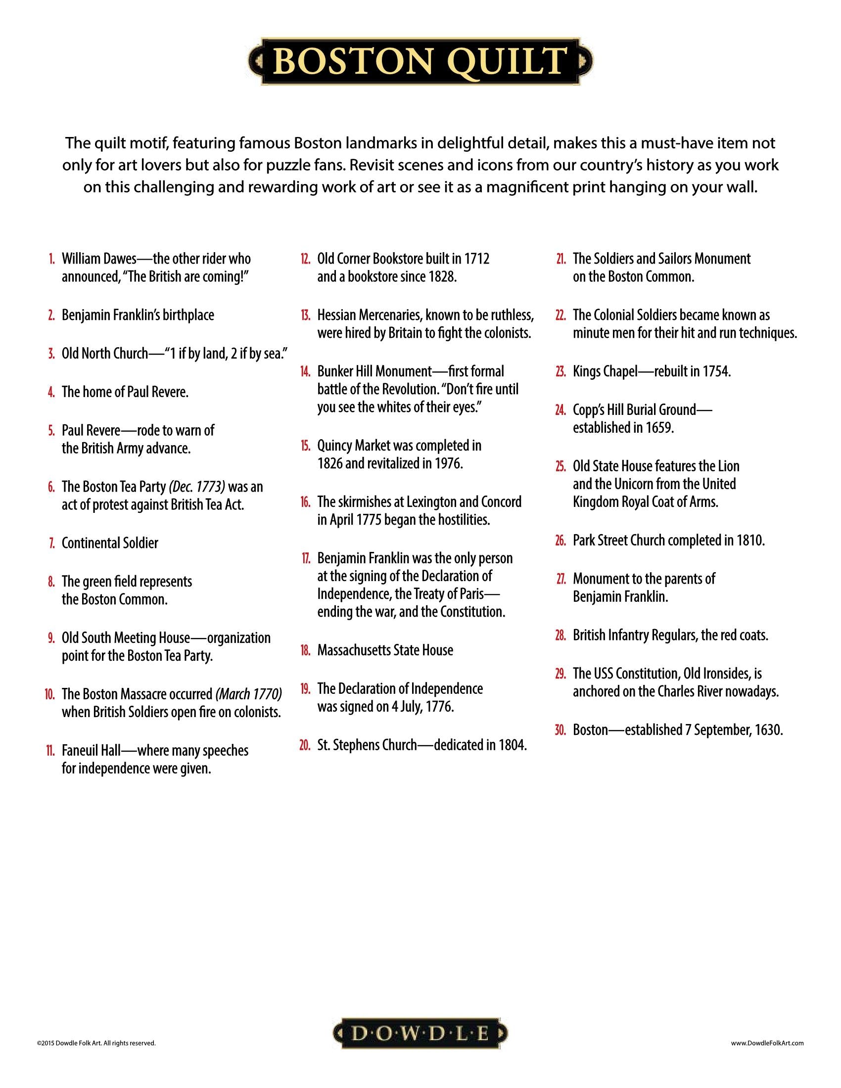 Boston Quilt Canvas Gallery Wrap