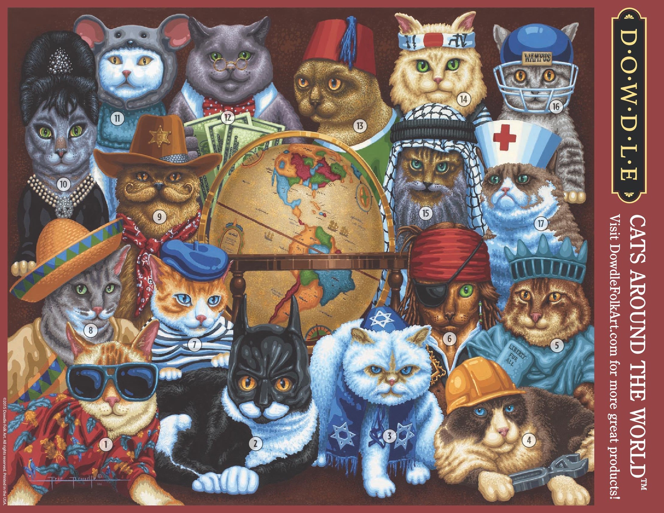 Cats Around the World Canvas Gallery Wrap