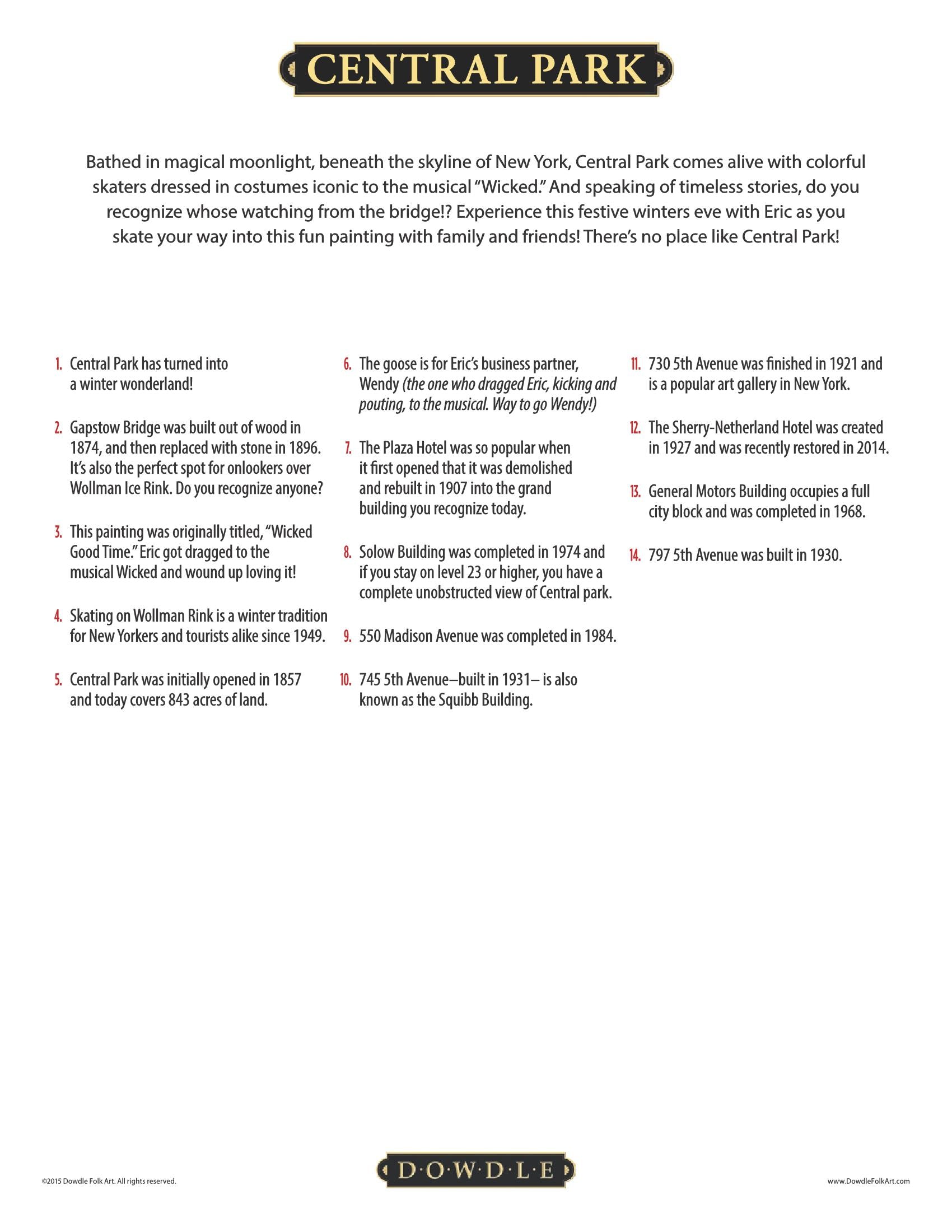 Central Park Canvas Gallery Wrap