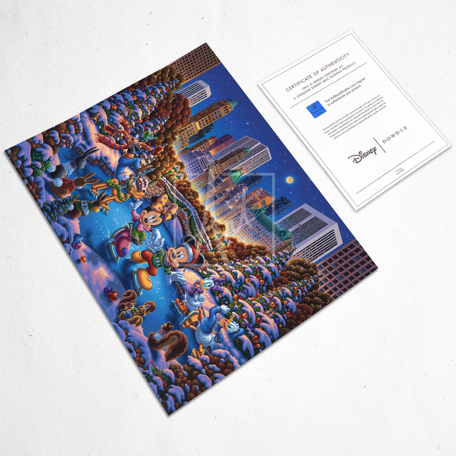 Mickey and Friends Skating in Central Park Art Print