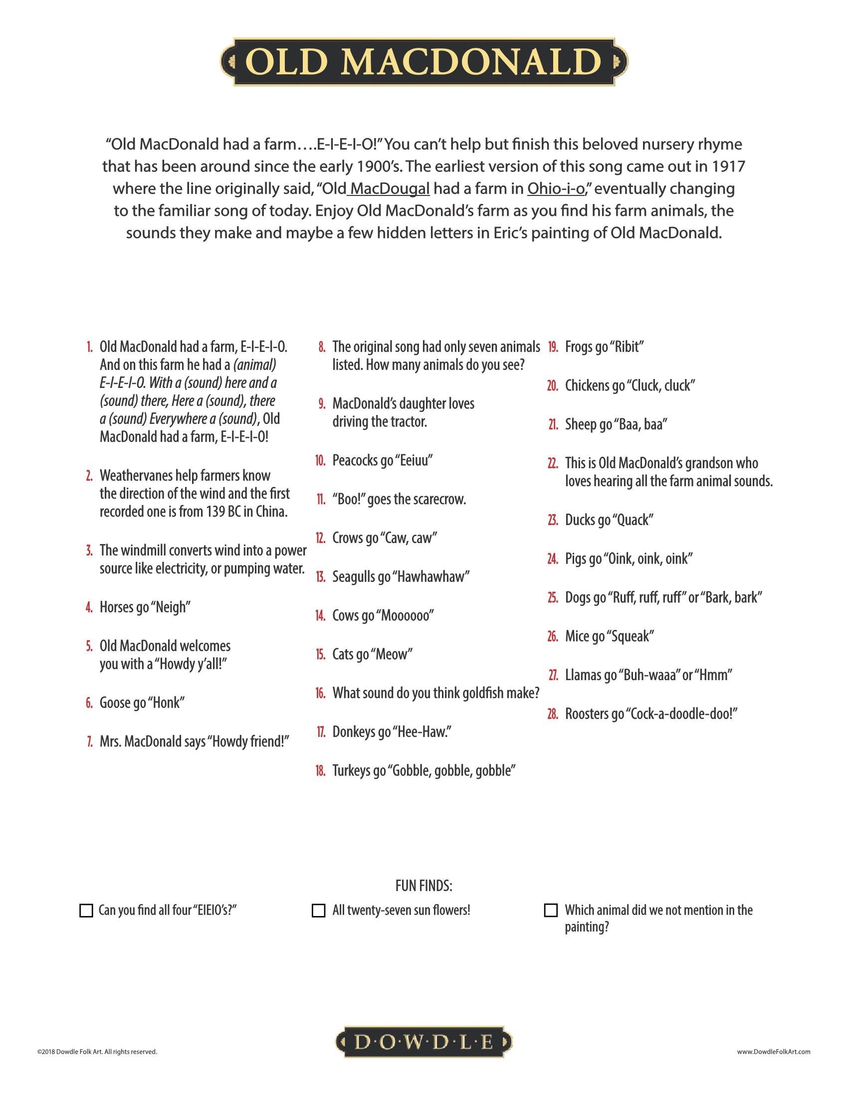 Old MacDonald Canvas Gallery Wrap