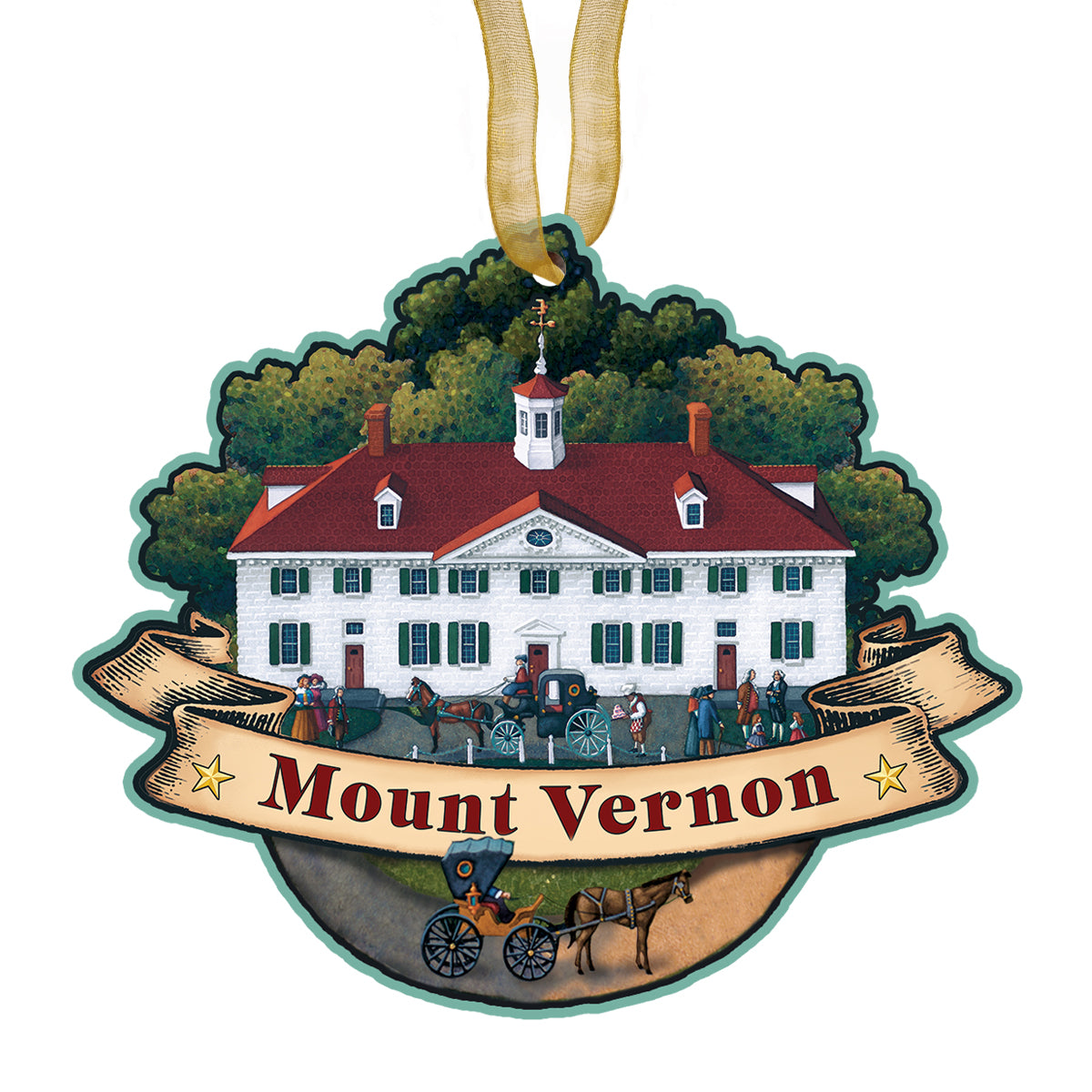 Dowdle Folk Art Mount Vernon Christmas 500 Piece Jigsaw Puzzle - Family Puzzle 16x20 Inches