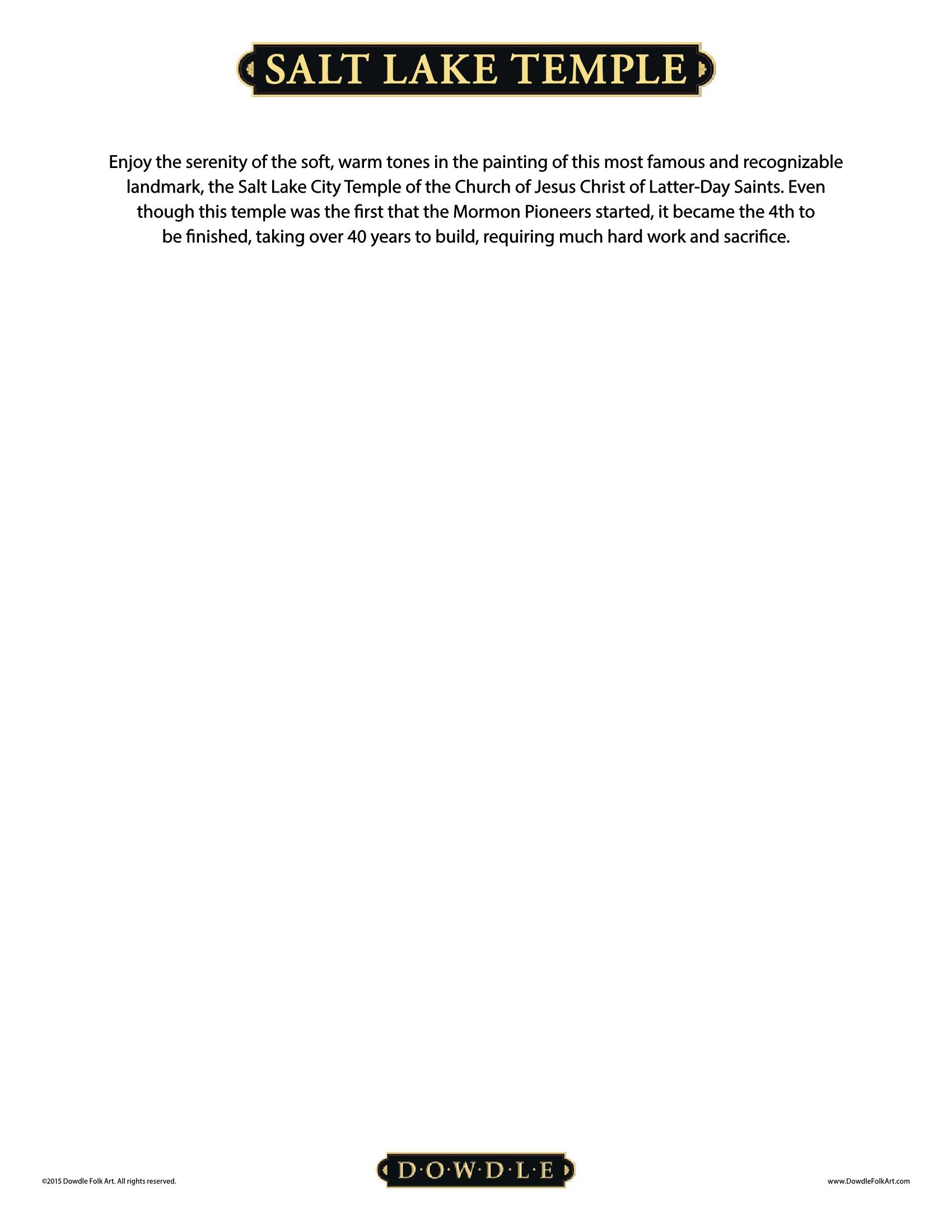 Salt Lake Temple Canvas Gallery Wrap