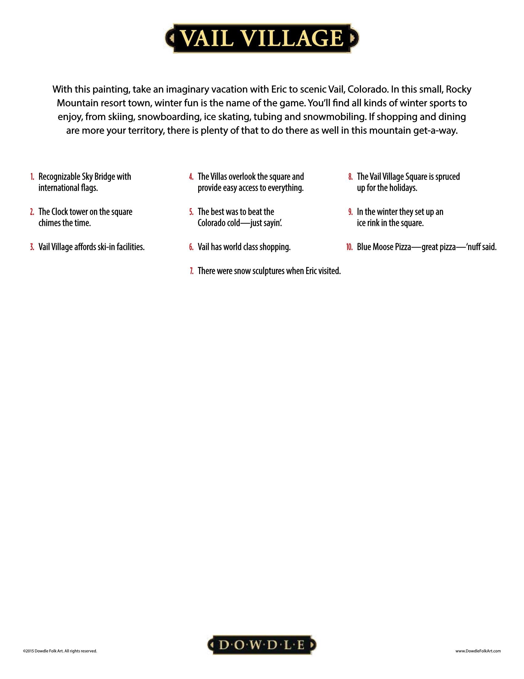 Vail Village Canvas Gallery Wrap