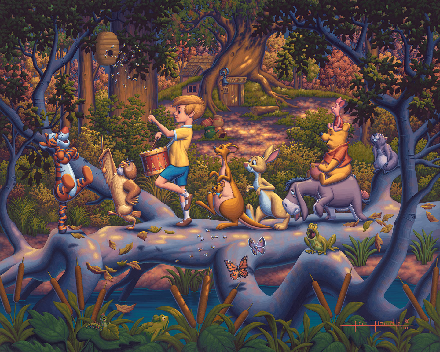 Winnie the Pooh - A Heroes Parade – 11" x 14" Gallery Wrapped Canvas