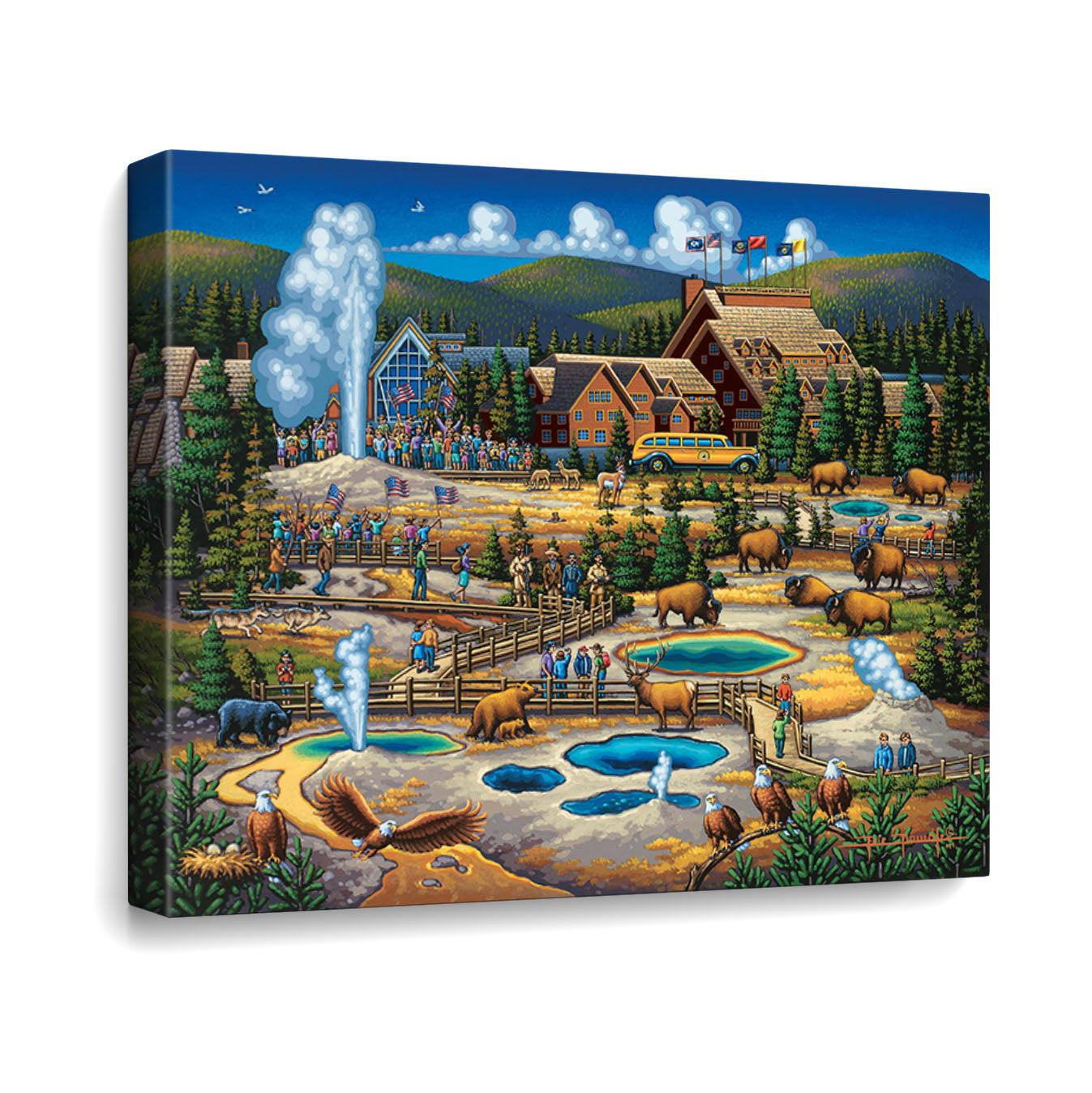 Yellowstone Old Faithful Canvas Gallery Wrap