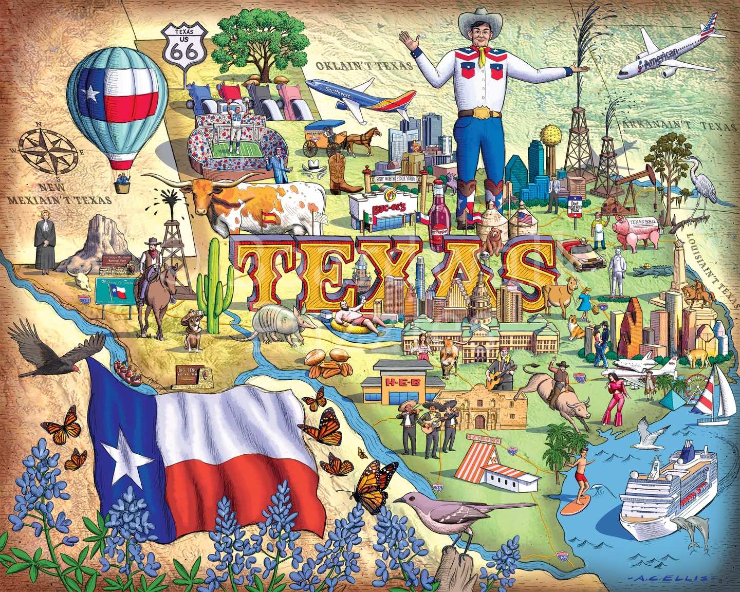Big Texas | 210 Piece Personal Puzzle