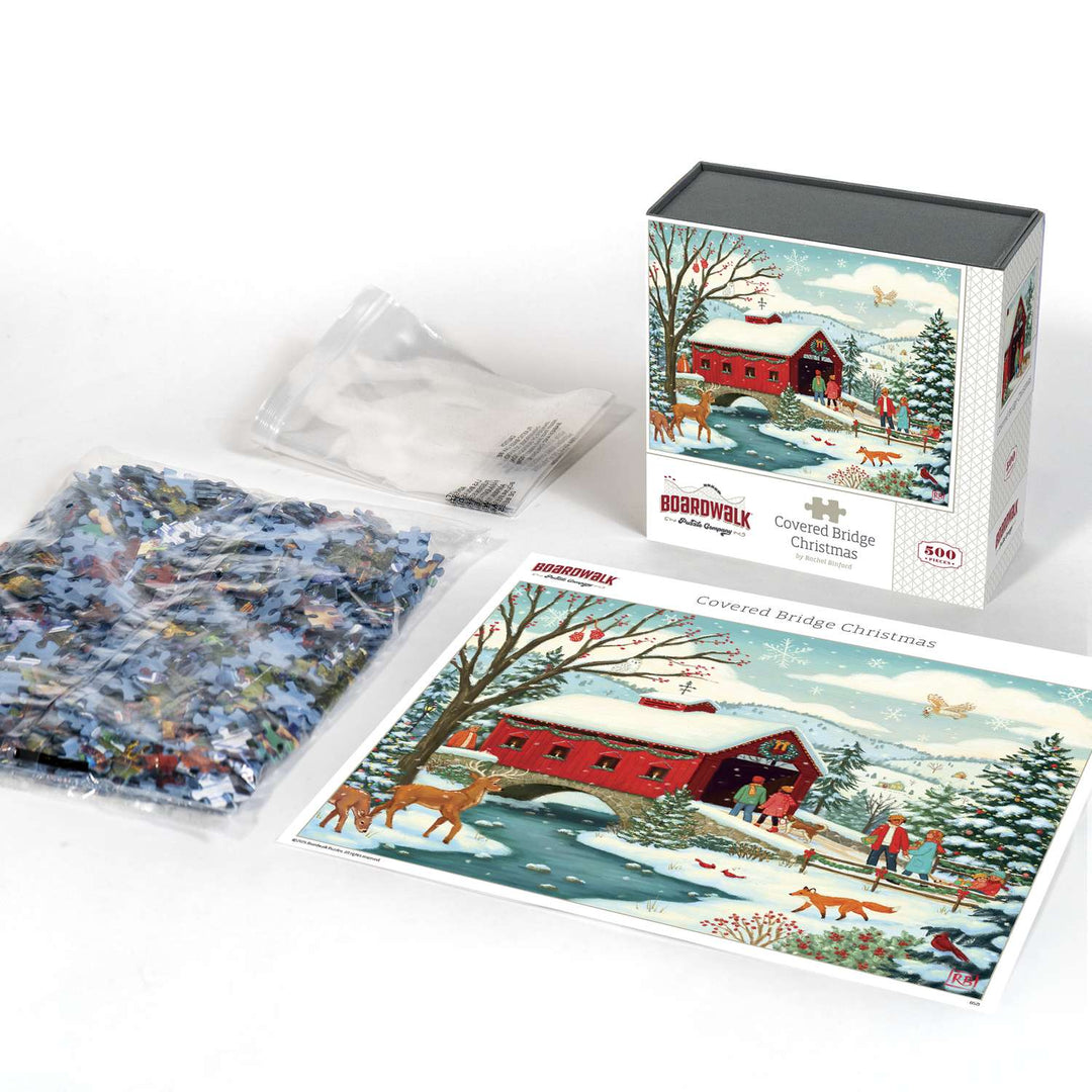 Covered Bridge Christmas - 500 Piece