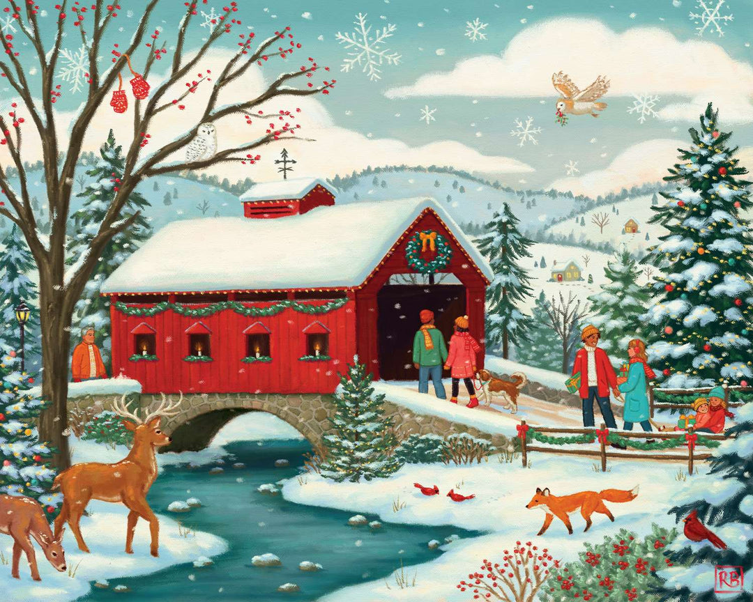 Covered Bridge Christmas - 500 Piece