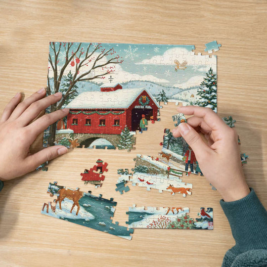Covered Bridge Christmas - Personal Puzzle - 210 Piece