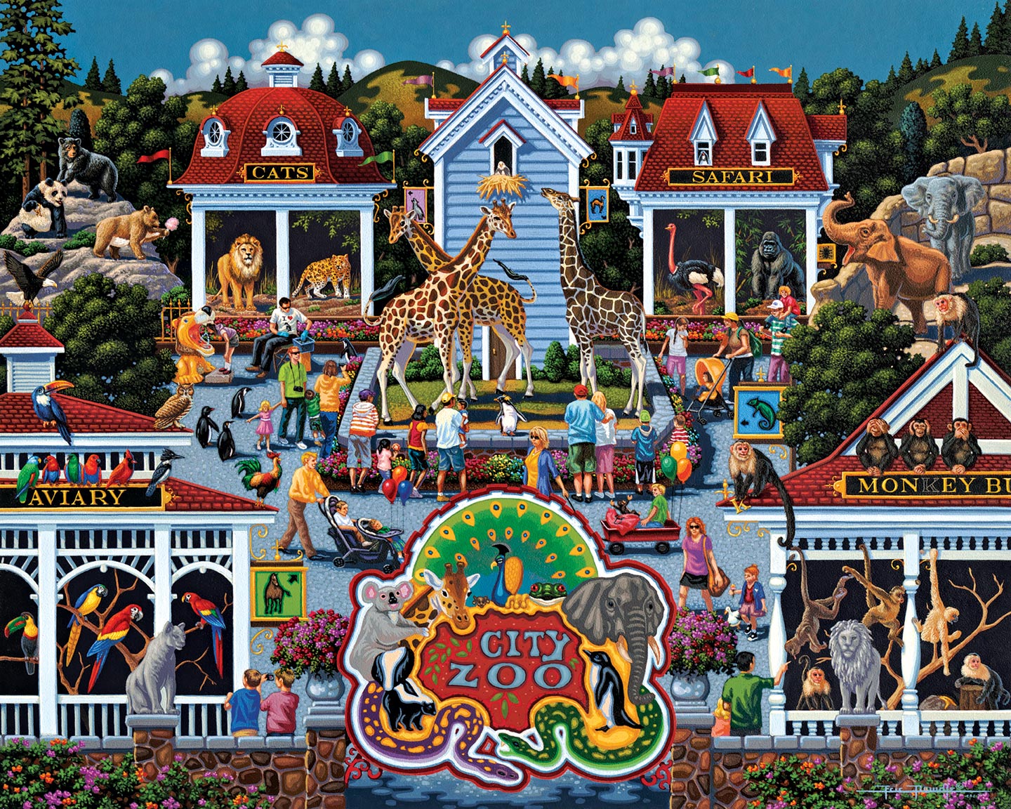 Day at the Zoo - Fine Art | Dowdle Folk Art