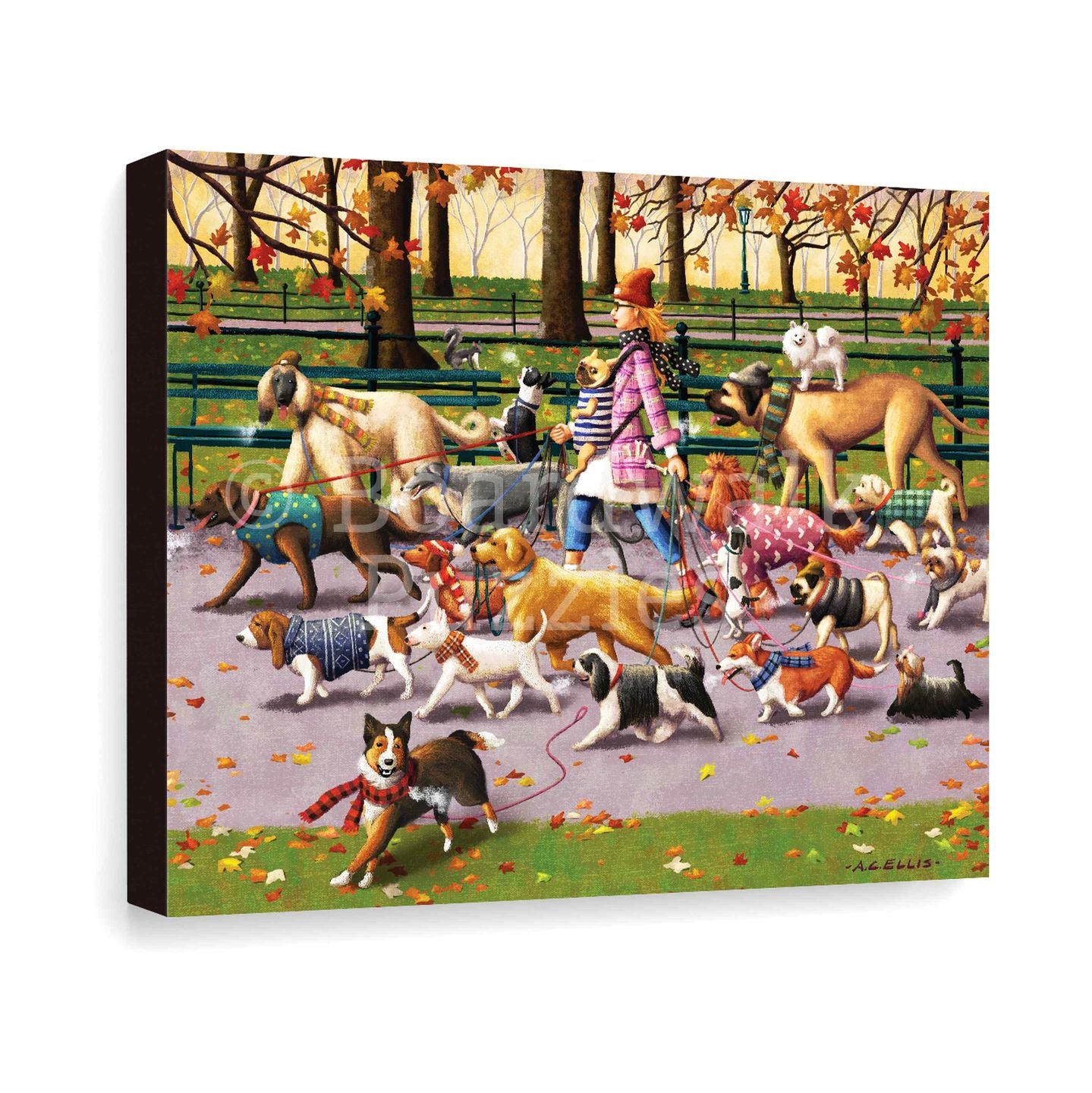Dog Walker - Boardwalk Fine Art