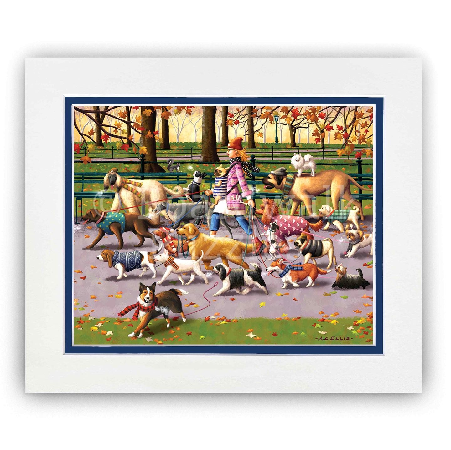 Dog Walker - Boardwalk Fine Art