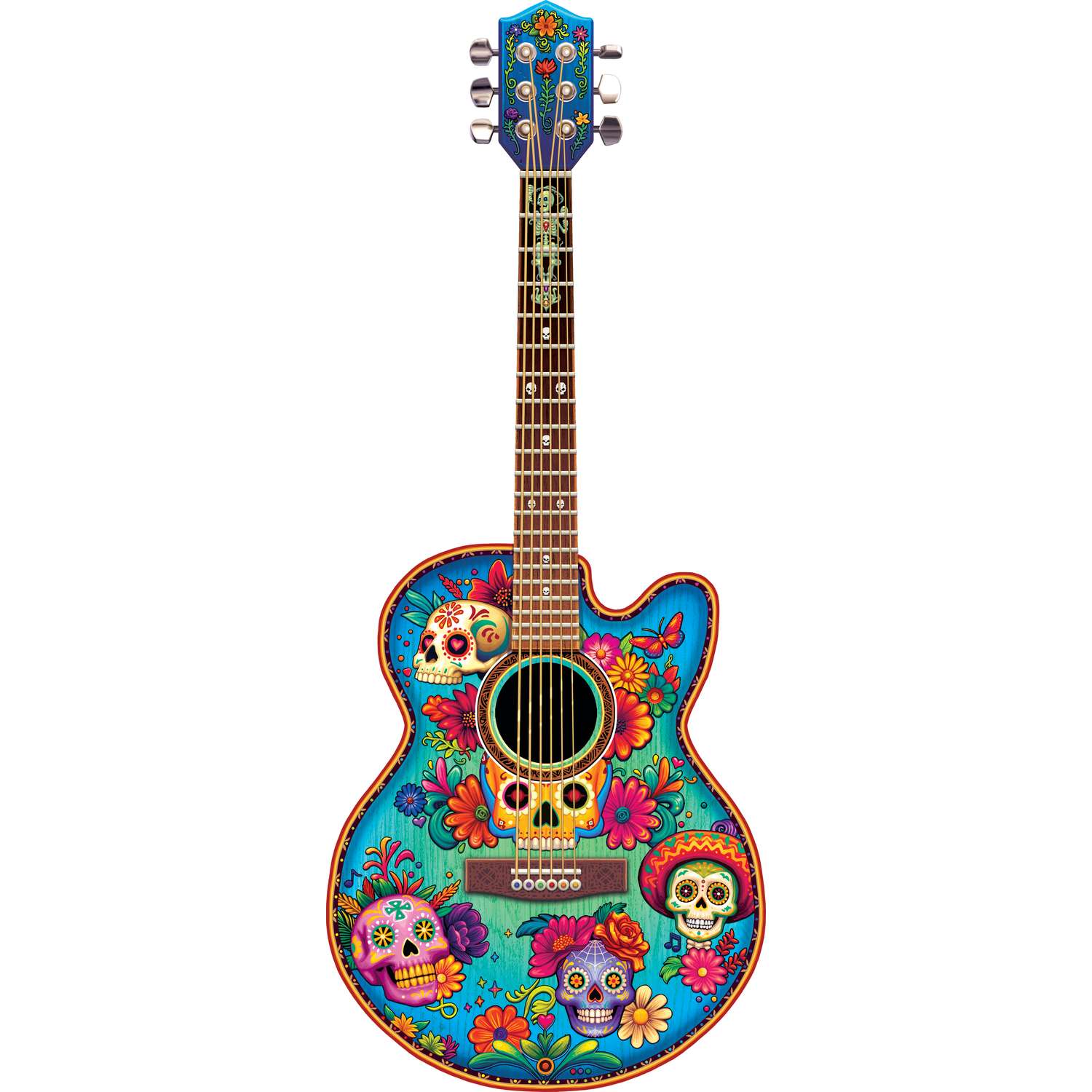 Guitar Calavera | Luxury Wood Puzzle
