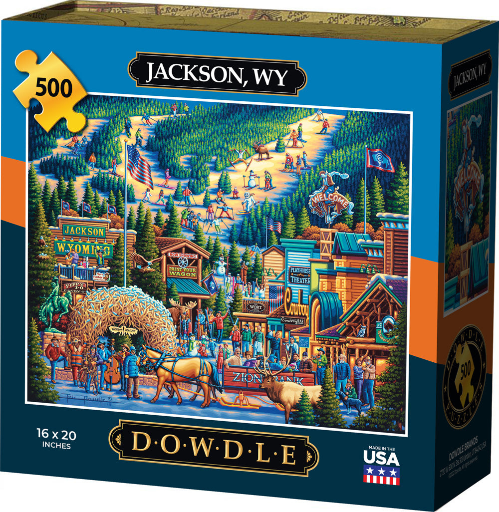 Dowdle Folk Art Washington State Cougars Jigsaw Puzzle - 500 Piece College Sports Puzzle (16"x20")
