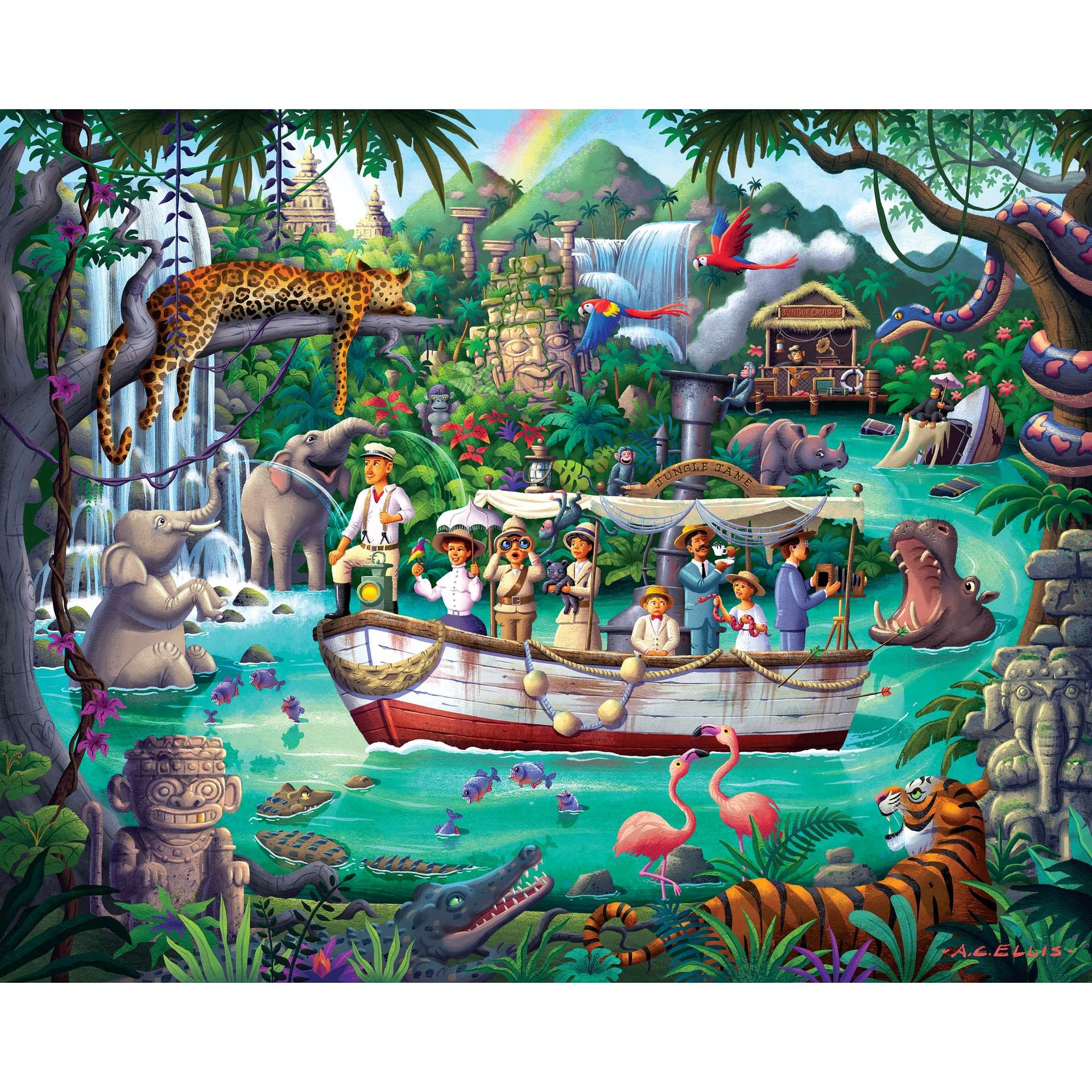 evenflo discovery 5 infant car seat jungle puzzle Jungle River Expedition 500 Piece Jigsaw Puzzle Boardwalk