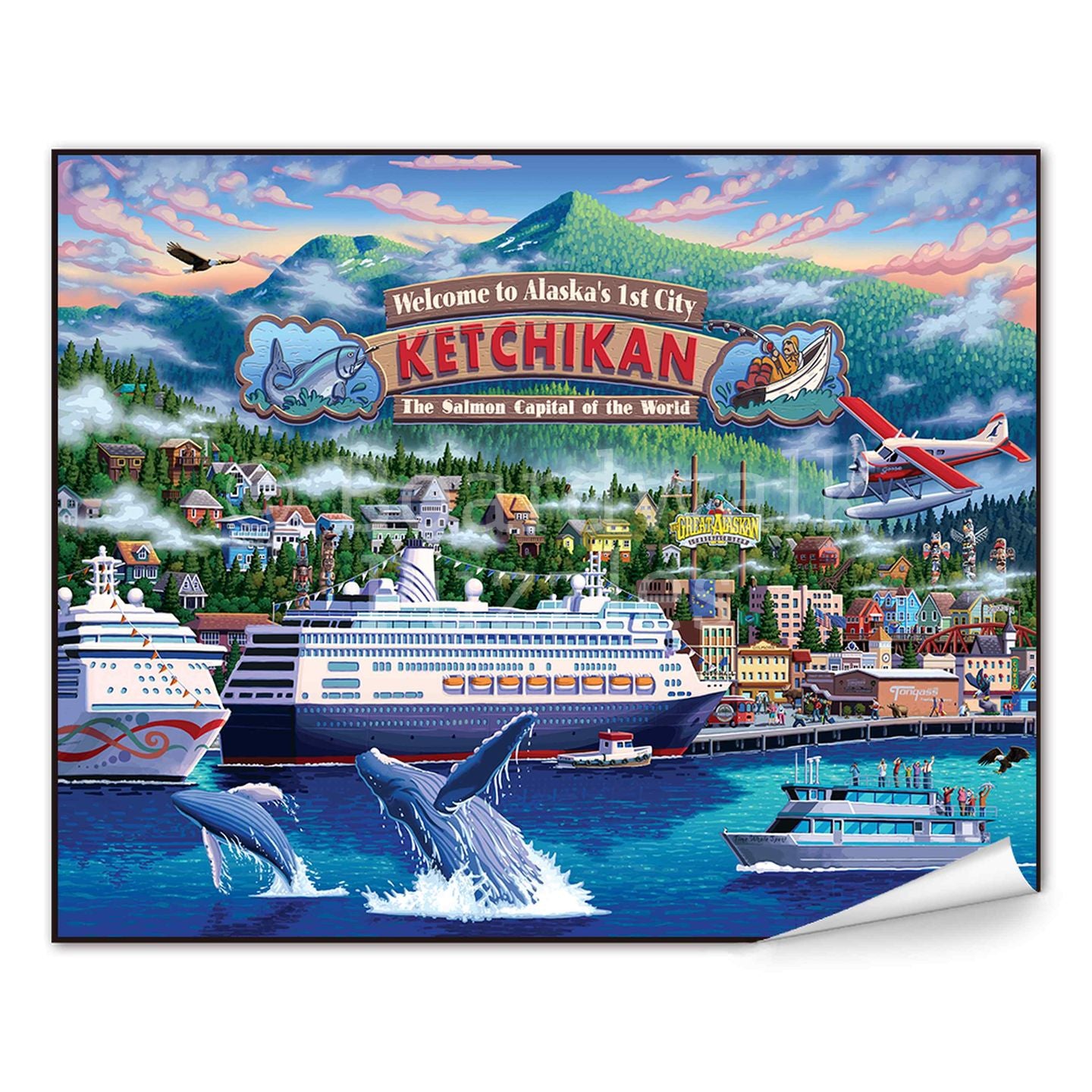 Ketchikan Fine Art Prints Boardwalk Puzzle Company Dowdle Folk Art