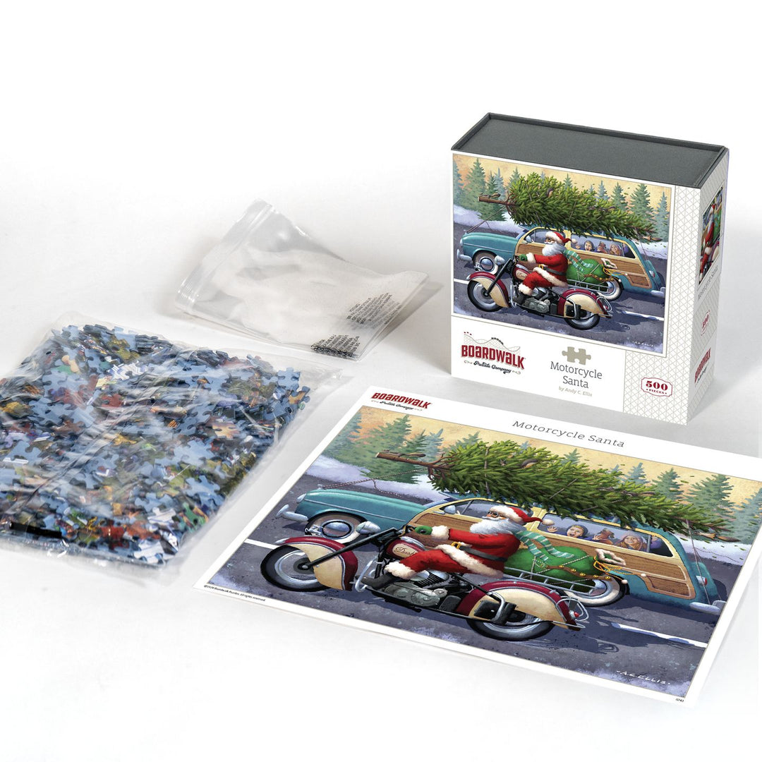 Motorcycle Santa - 500 Piece