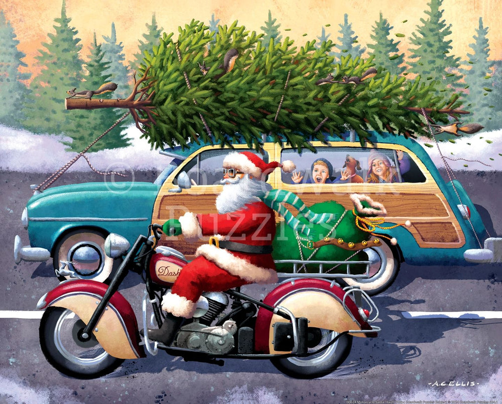 Motorcycle Santa - Personal Puzzle - 210 Piece