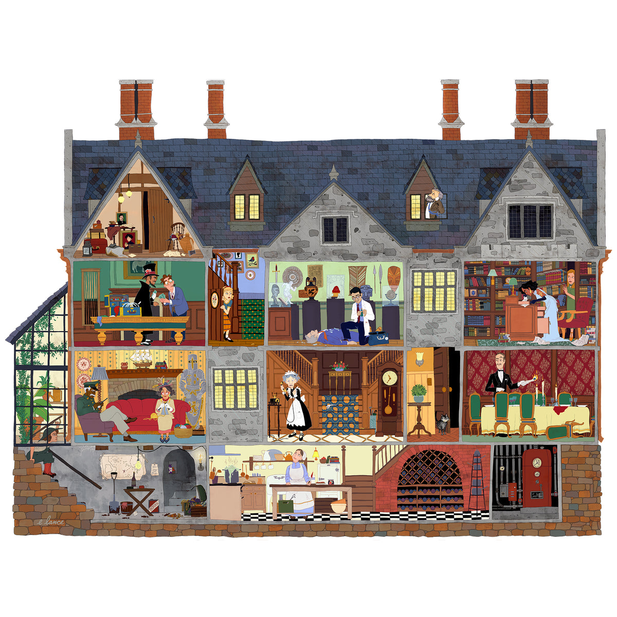 Murder at Blackhorn Manor | Luxury Wood Puzzle - Jumbo Size
