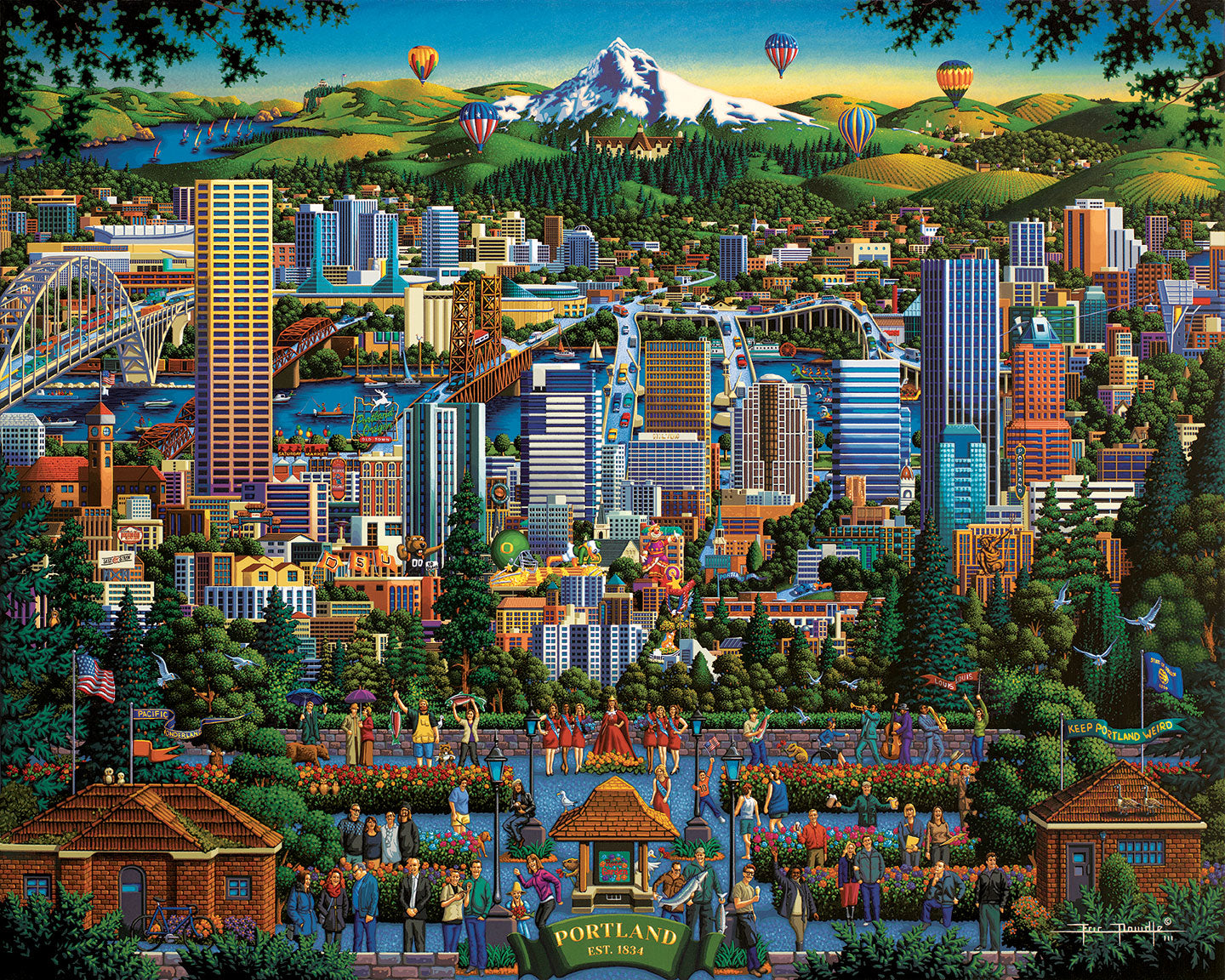 Portland City of Roses - Fine Art | Dowdle Folk Art