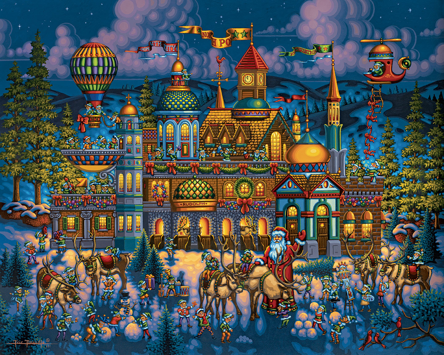 Santa's Workshop - Fine Art | Dowdle Folk Art Santa's Workshop - Fine Art | Dowdle Folk Art