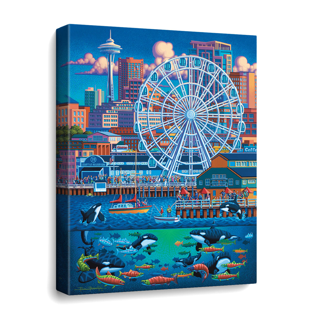 Seattle Great Wheel Canvas Gallery Wrap