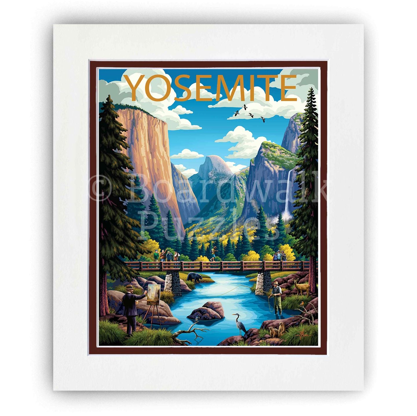 Framed YOSEMITE 1 oil PAINTING on canvas board National park beauty Mountains valley painting little artworks popular beautiful Landscape