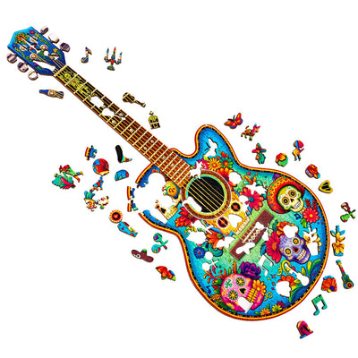 Guitar Calavera | Luxury Wood Puzzle