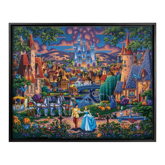 Cinderella's Enchanted Evening – 30" x 37" Canvas Wall Murals (Onyx Black Frame)