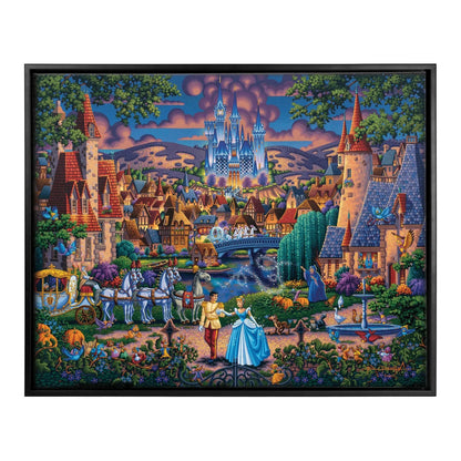 Cinderella's Enchanted Evening – 30" x 37" Canvas Wall Murals (Onyx Black Frame)