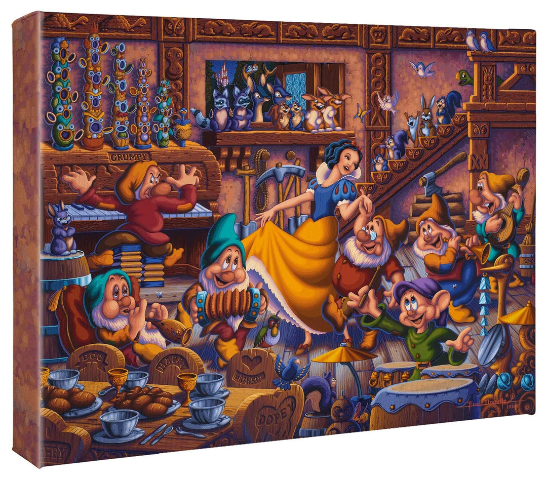 Snow White Dancing with the Dwarfs – 11" x 14" Gallery Wrapped Canvas