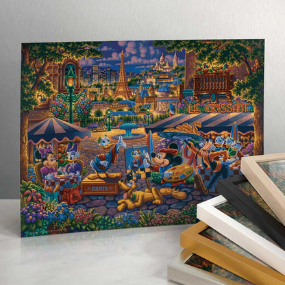 Mickey And Friends Painting in Paris - 11" x 14" Art Print