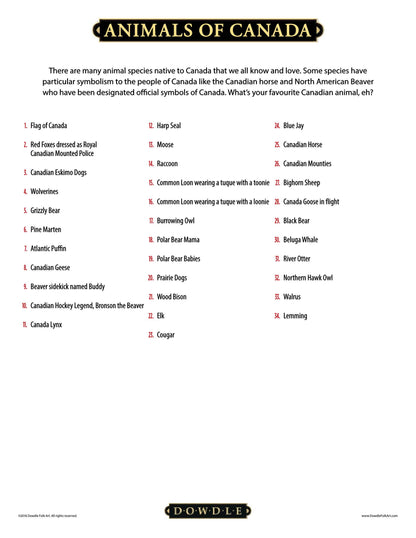 Animals of Canada Canvas Gallery Wrap