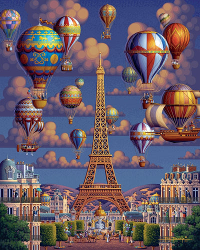 Balloons Over Paris - Wooden Puzzle