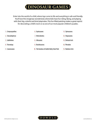 Dinosaur Games - Mini Puzzle - 250 Piece