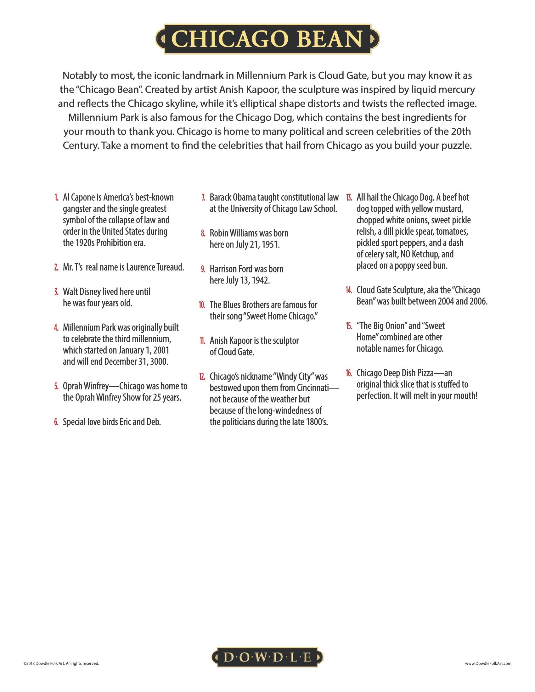 Chicago Bean Canvas Gallery Wrap