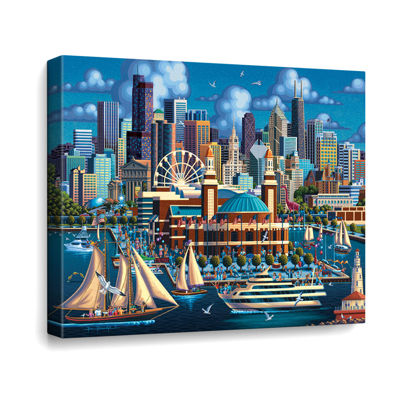 Chicago Navy Pier Canvas Gallery Wrap