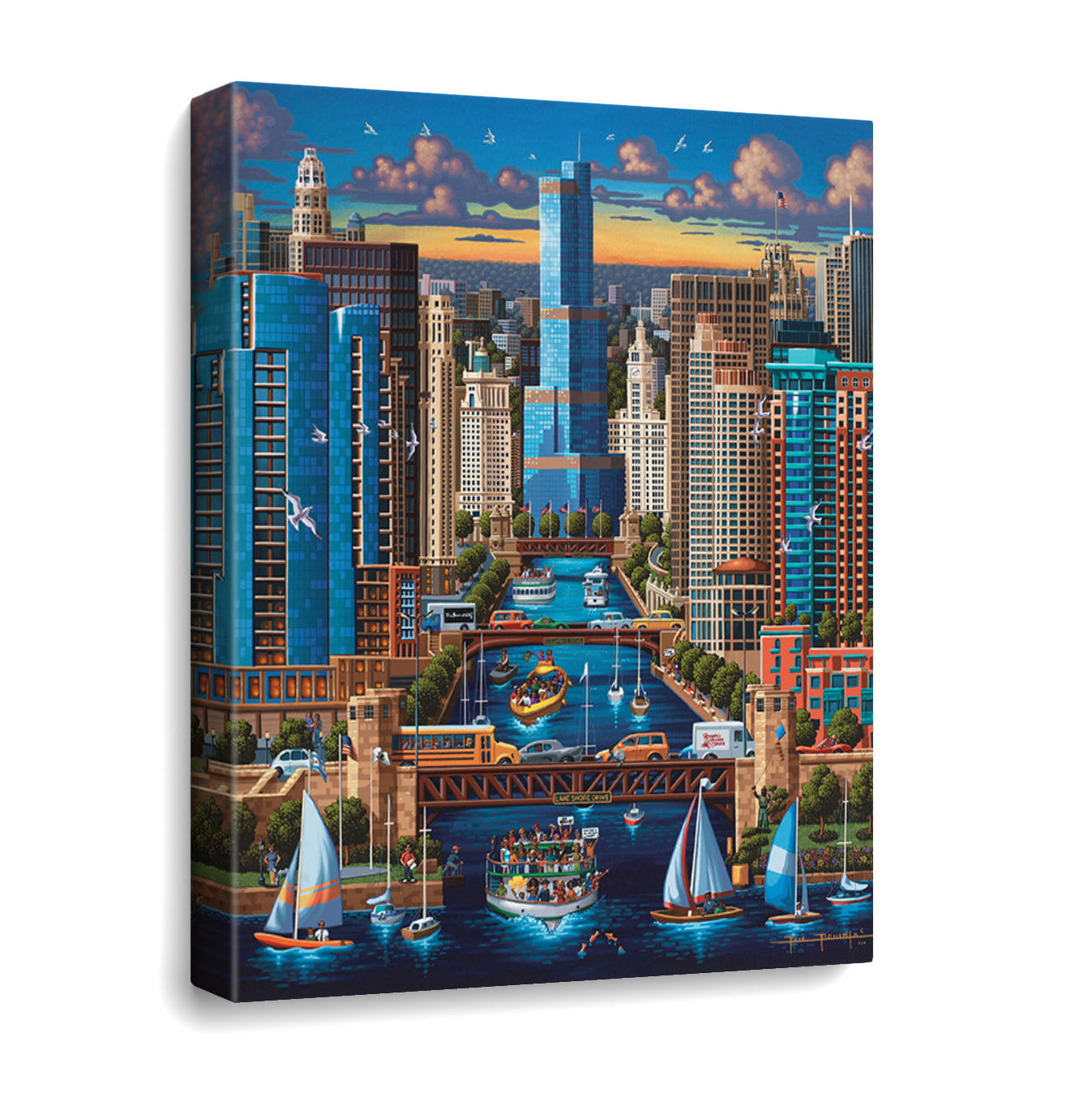 Chicago River Canvas Gallery Wrap