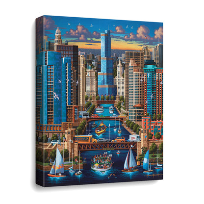 Chicago River Canvas Gallery Wrap