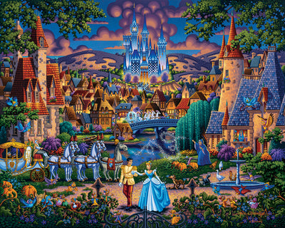 Cinderella's Enchanted Evening – 30" x 37" Canvas Wall Murals (Onyx Black Frame)