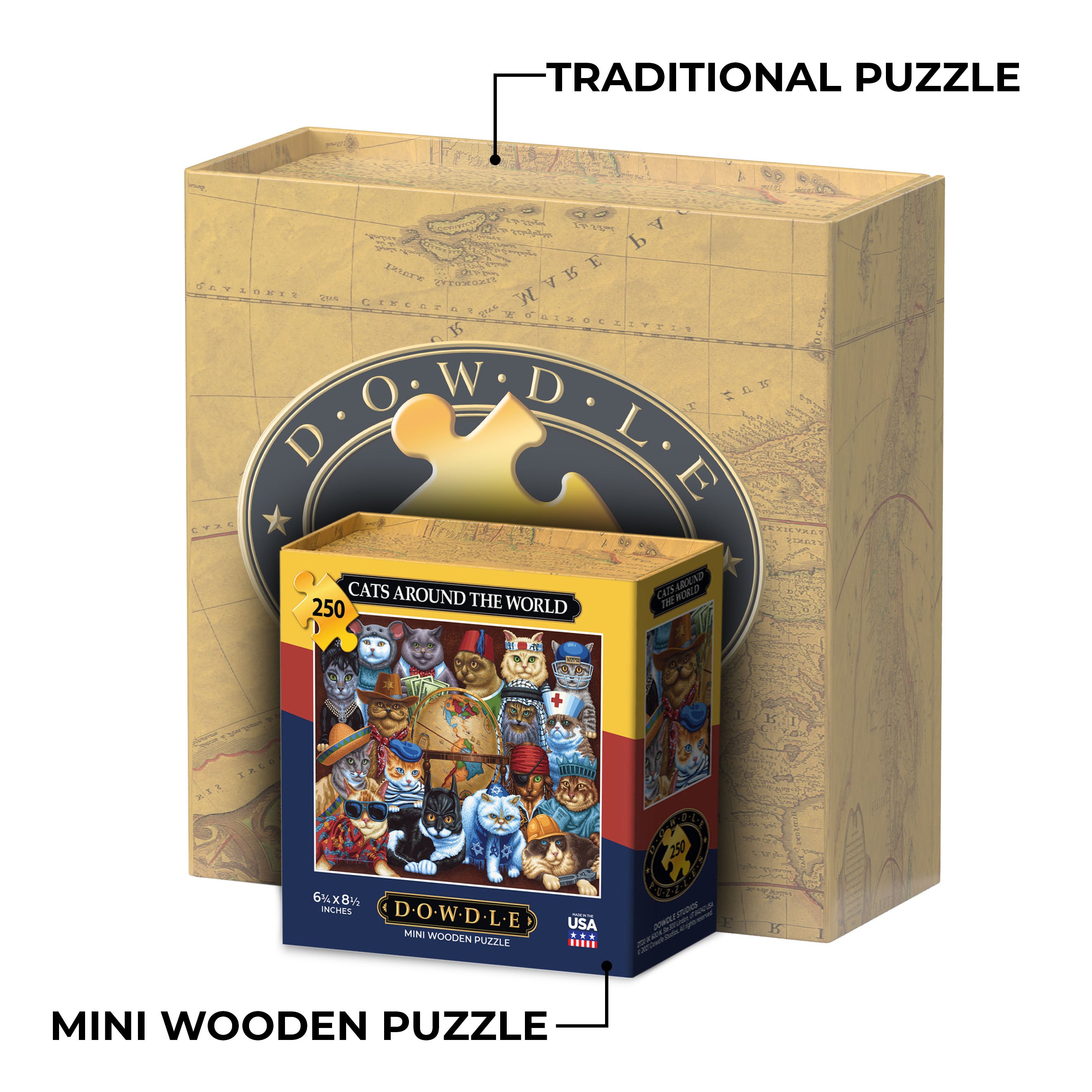 Cats Around the World Mini Puzzle 250 Piece