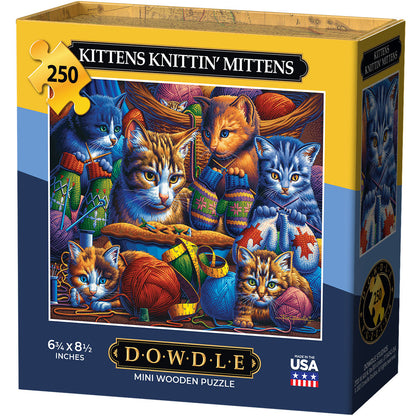 Kittens Knittin' Mittens - Mini Puzzle - 250 Piece
